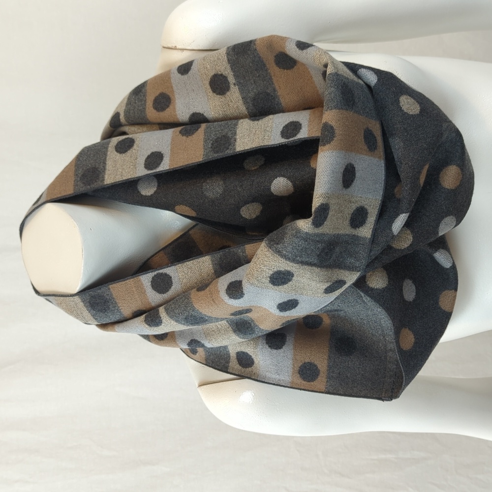 VINTAGE REVERSIBLE 100% SILK CHELSEY INFINITY SCARF